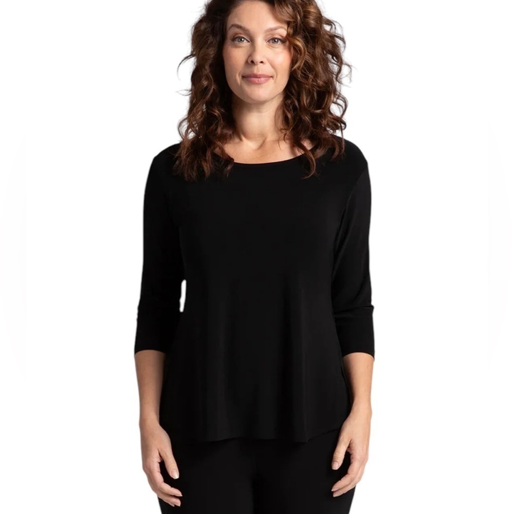 Sympli Go To Classic T Relax 3/4 Sleeve Top Black Size 6